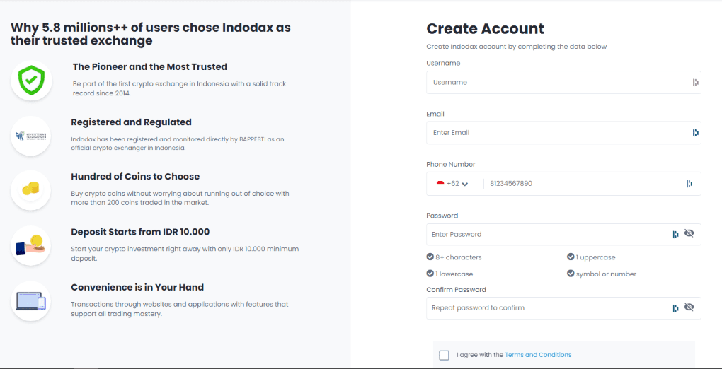 Indodax Sign Up Process Indodax Sign Up Process