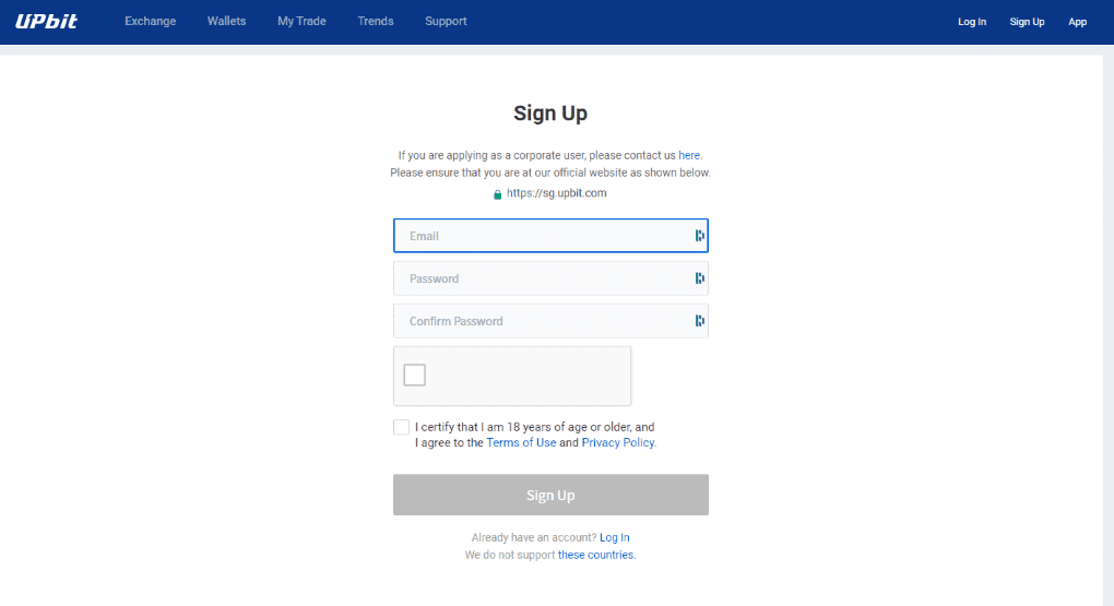 Upbit Sign up process Upbit Sign up process