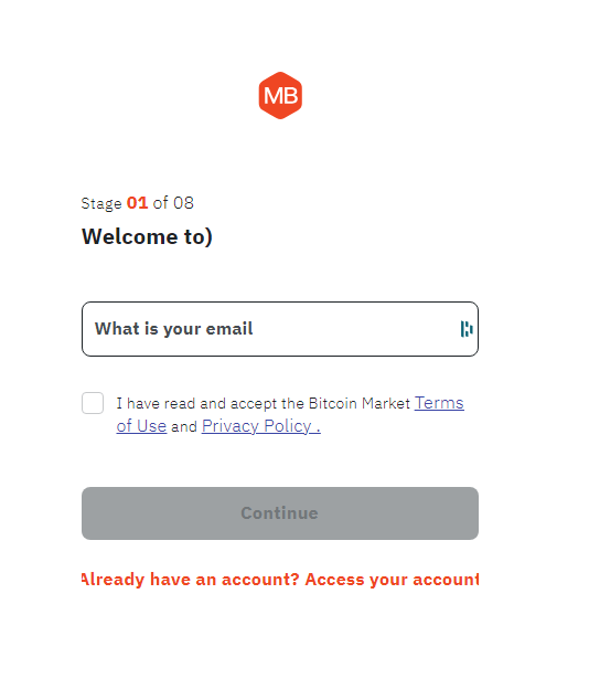 Mercado Bitcoin Sign up process