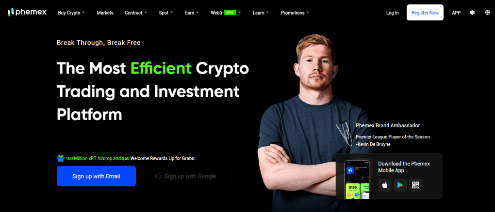 Phemex Homepage