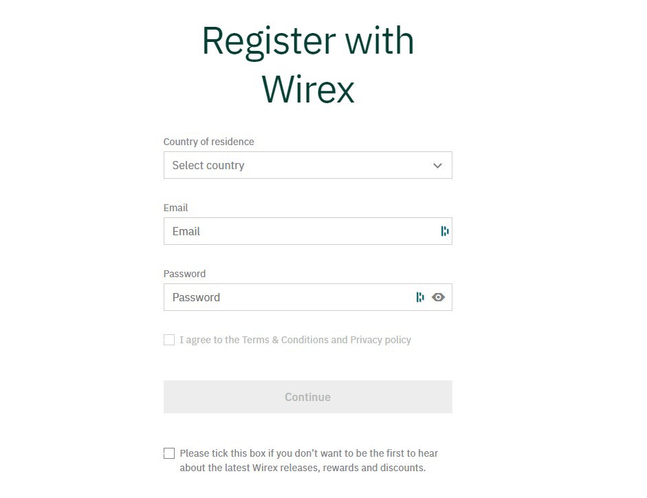 Wirex Sign Up Process