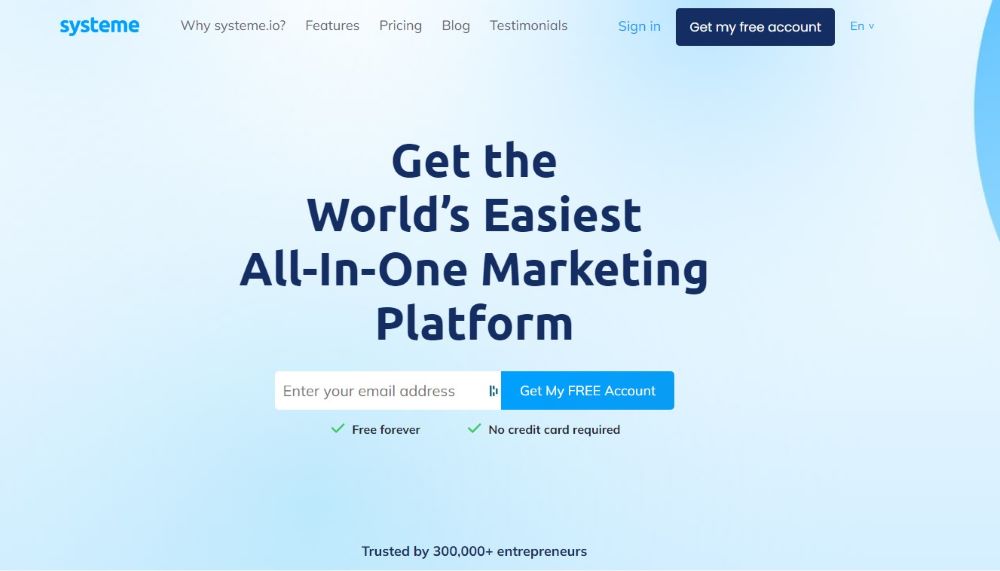 systeme.io homepage