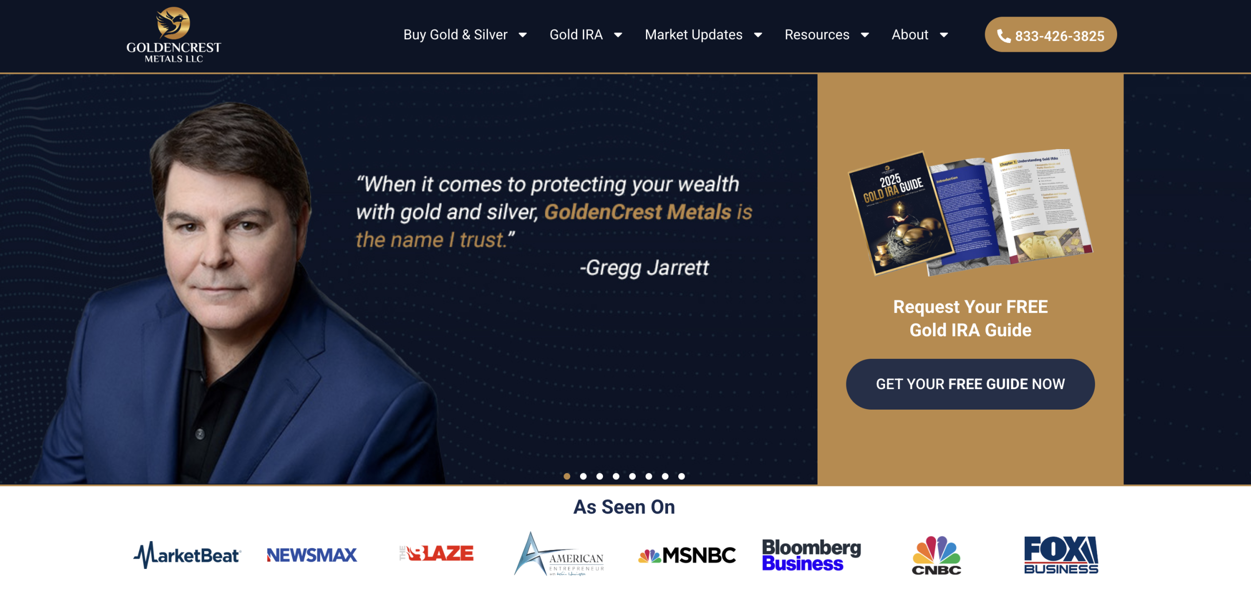 GoldenCrest Metals website with Gregg Jarrett