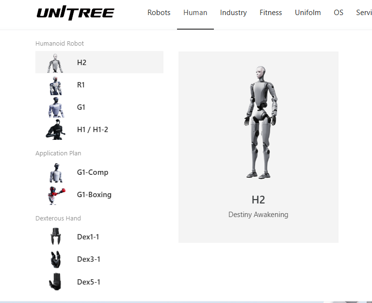 unitree robots official shop and site